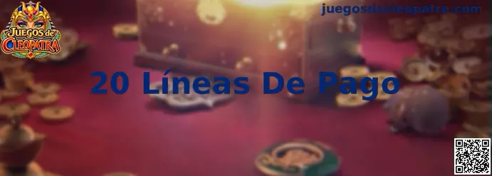 Ejemplo visual de 20 líneas de pago en una tragamonedas de Cleopatra